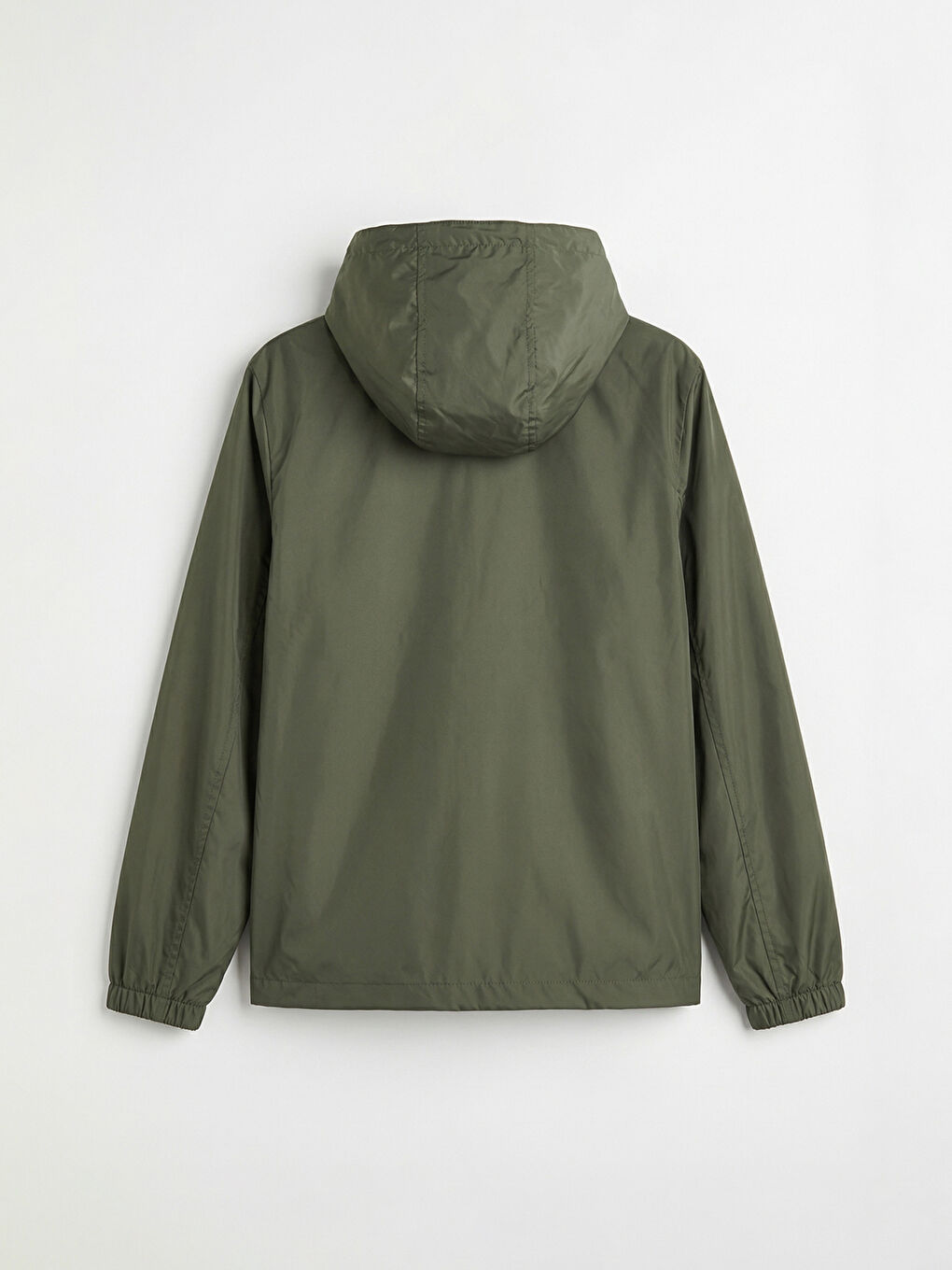 Haki Kapüşonlu Kadın Yağmurluk-7