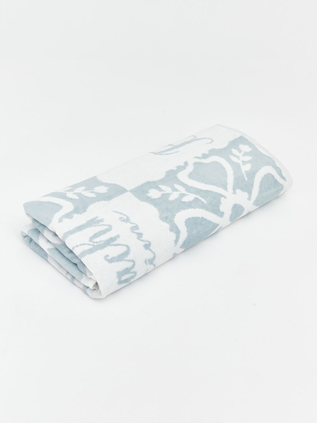 Beyaz Kareli Desenli Kadın Plaj Havlusu 70x150 cm-1