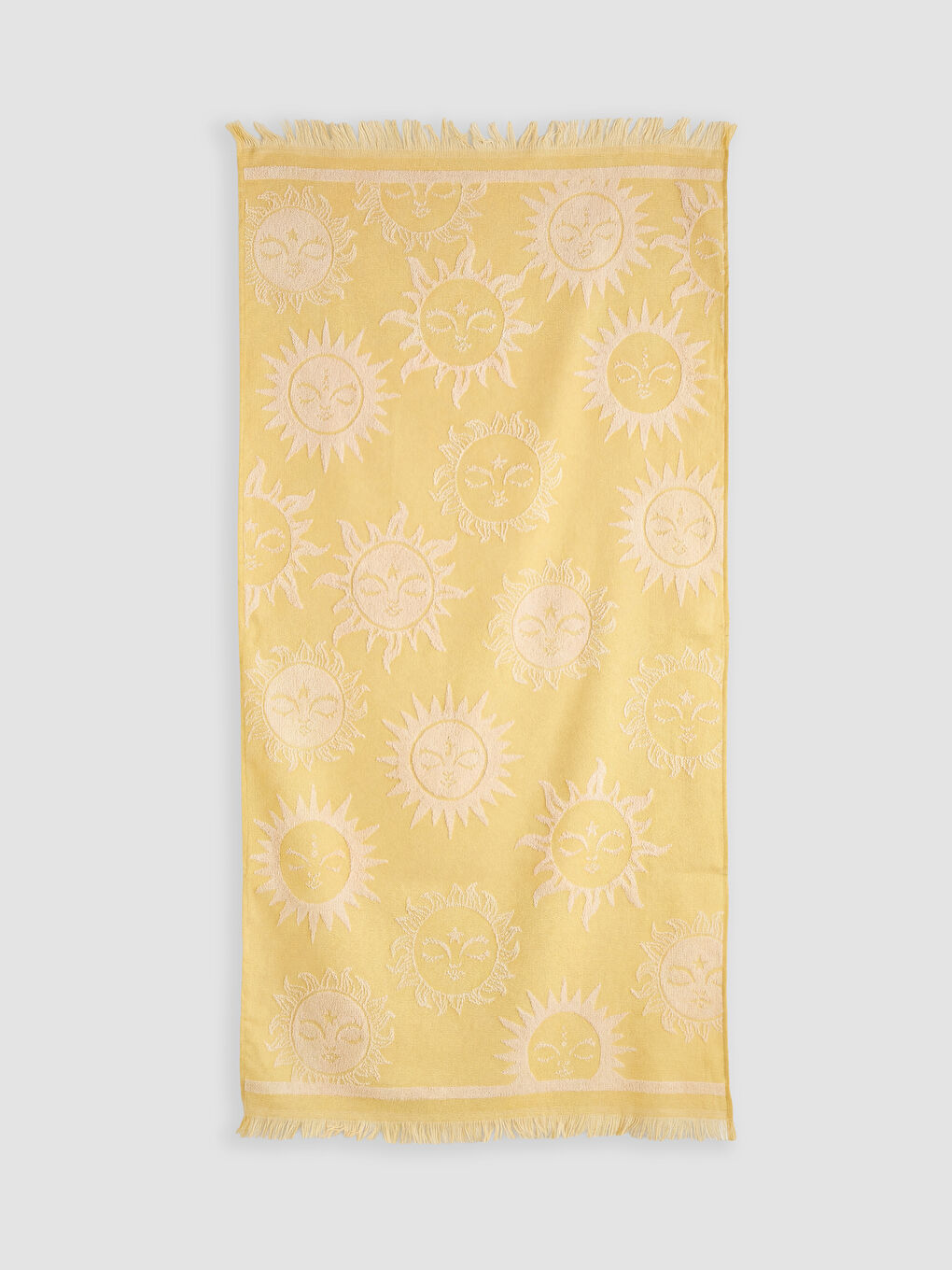 Sarı Desenli Kadın Plaj Havlusu 70x150 cm-1