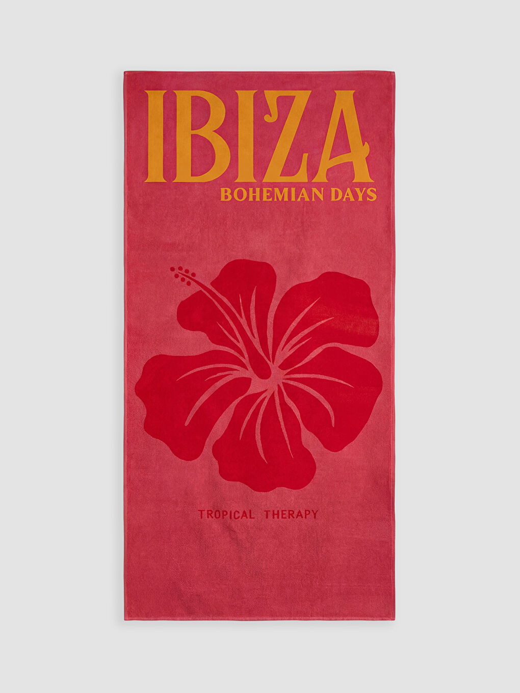 Pembe Ibiza Baskılı Kadın Plaj Havlusu 70x150 cm-1