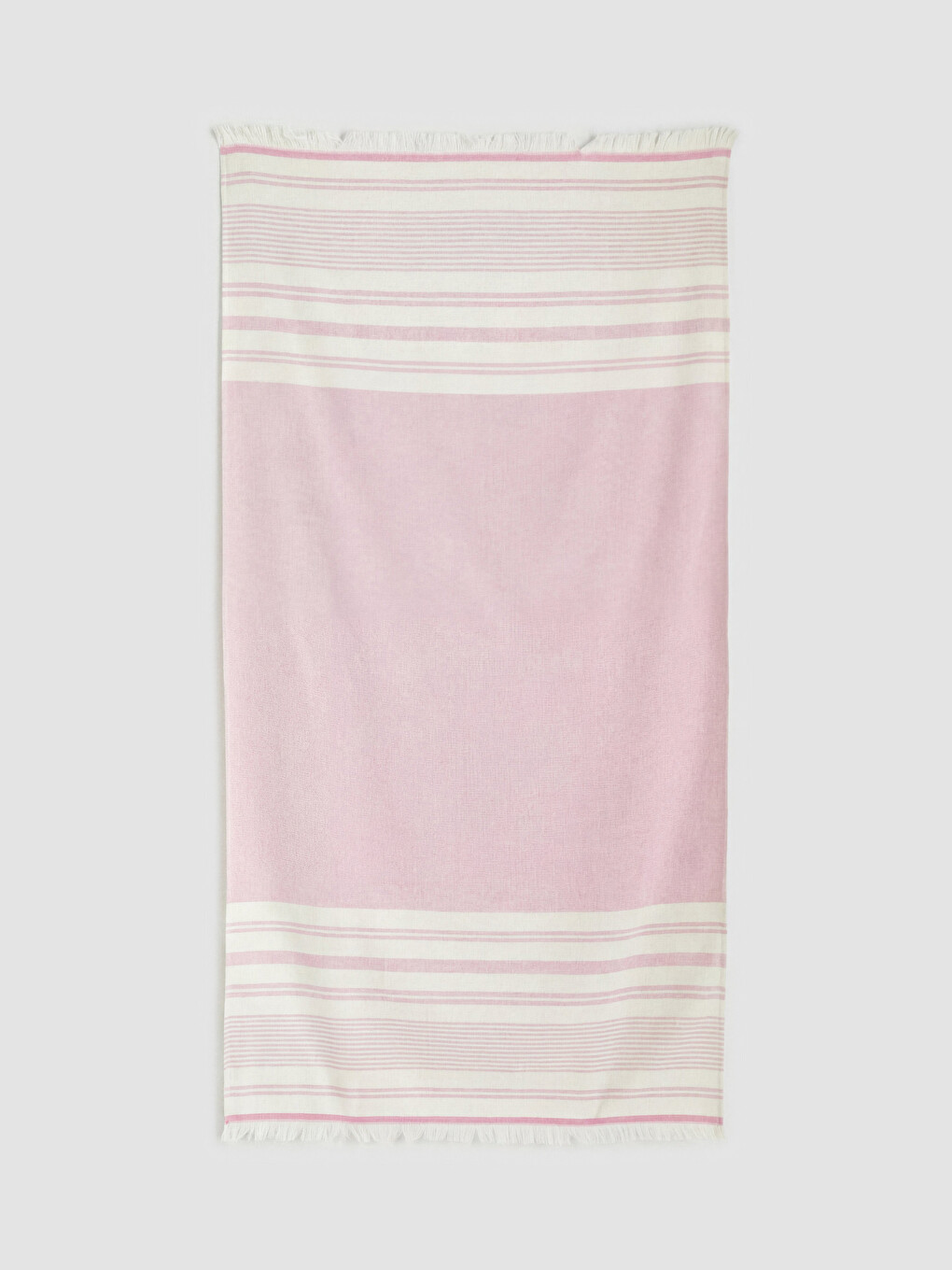Pembe Çizgili Kadın Peştemal Plaj Havlusu 70x150 cm-1