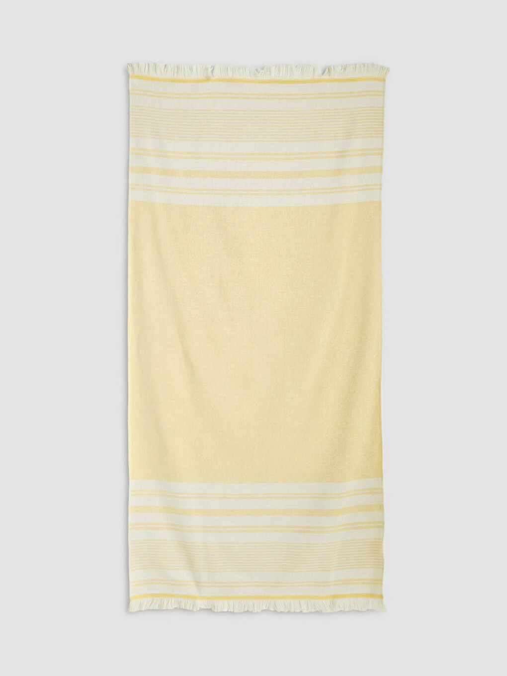 Sarı Çizgili Kadın Peştemal Plaj Havlusu 70x150 cm-1