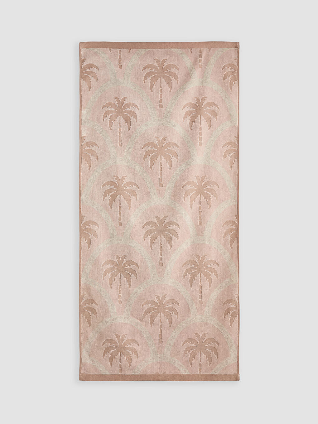 Pembe Palmiye Desenli Kadın Plaj Havlusu 70x150 cm-1