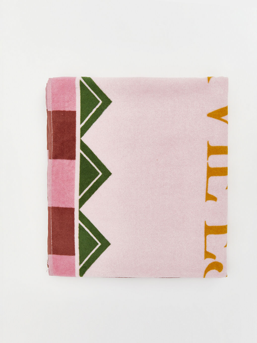 Pembe Yazı Baskılı Kadın Plaj Havlusu 70x150 cm-4