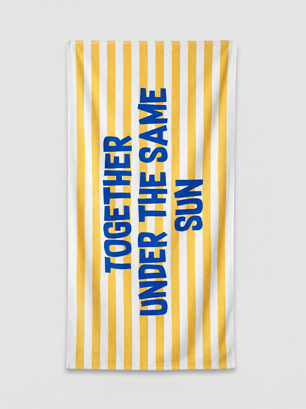 Sarı Yazı Baskılı Kadın Plaj Havlusu 70x150 cm-1