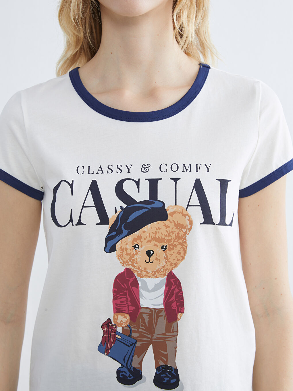 Teddy Bear Printed Women's Shortie Pyjama Set-2