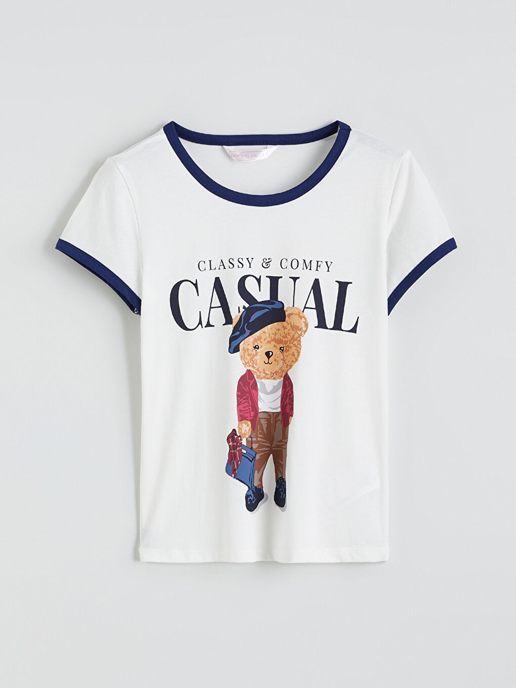 Lacivert Ayı Teddy Baskılı Kadın Şortlu Pijama Takımı-1