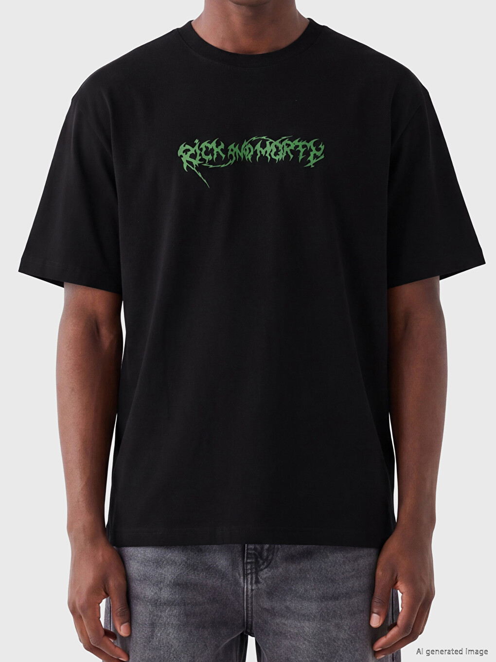 Crew Neck Rick and Morty Printed Men's T-Shirt-2