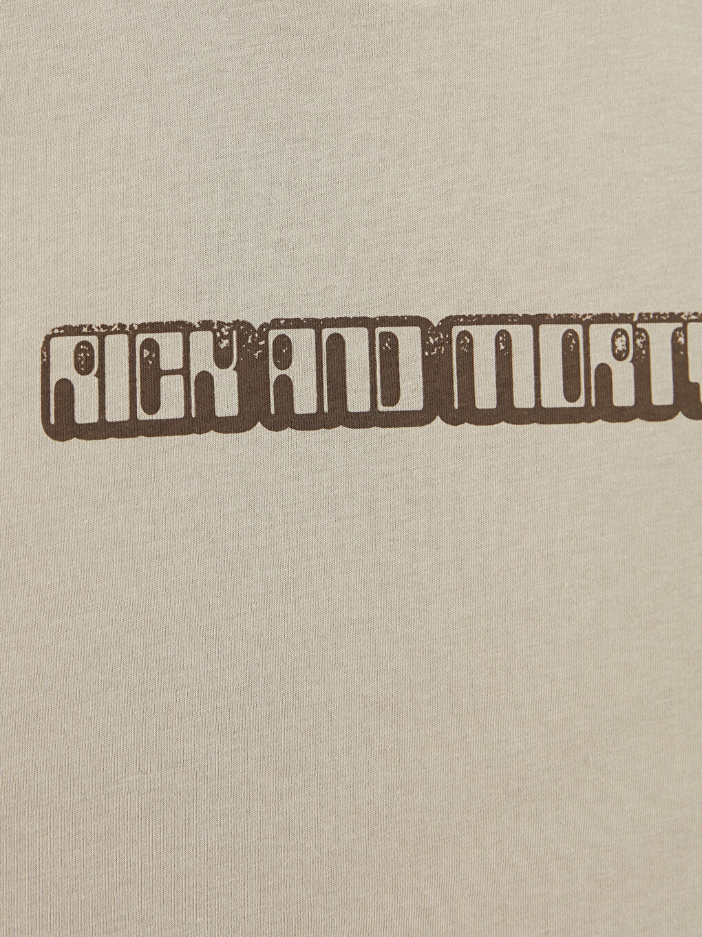 Bej Bisiklet Yaka Rick and Morty Baskılı Erkek Tişört-2