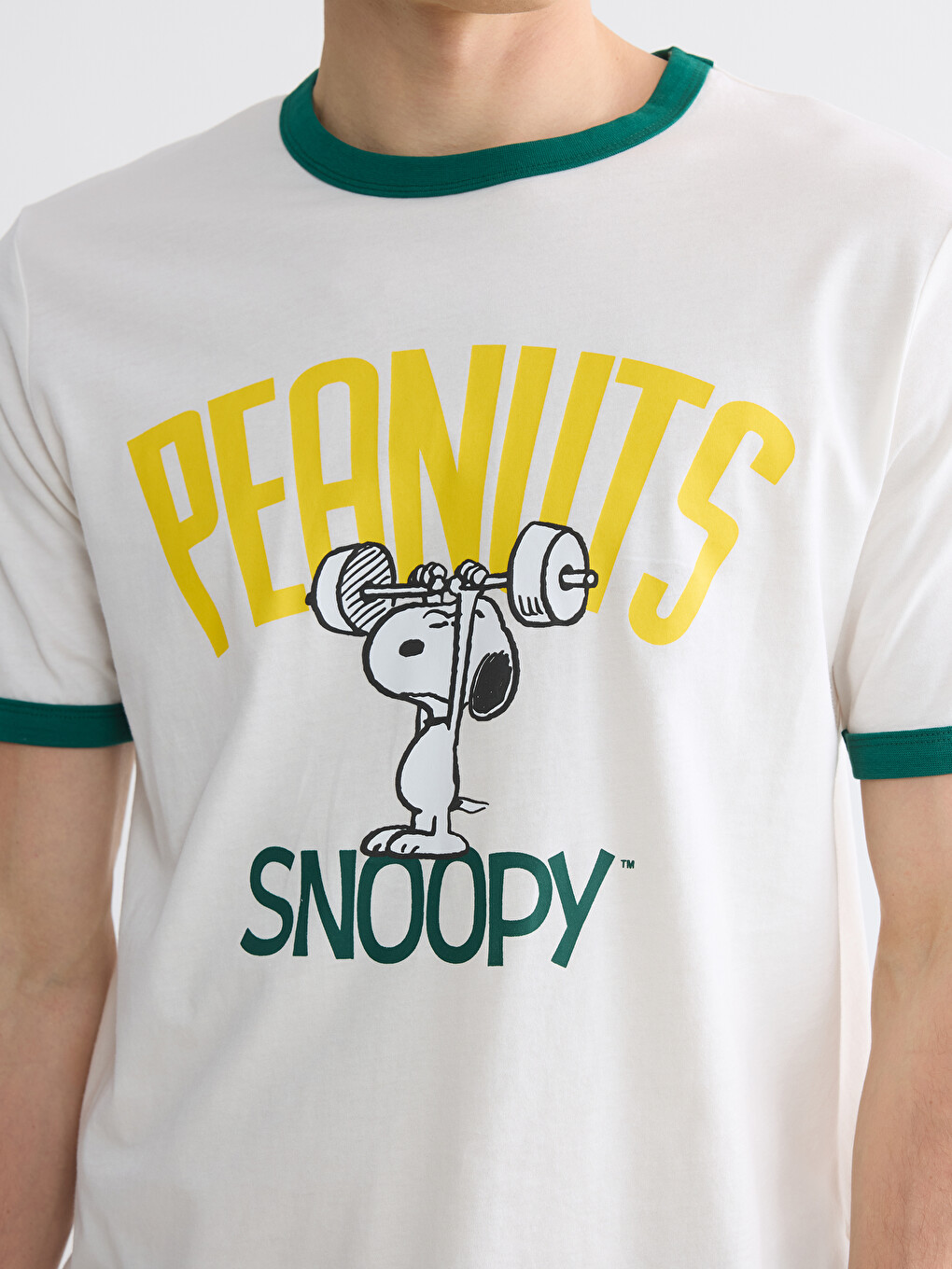 Crew Neck Snoopy Printed Men's T-Shirt-2