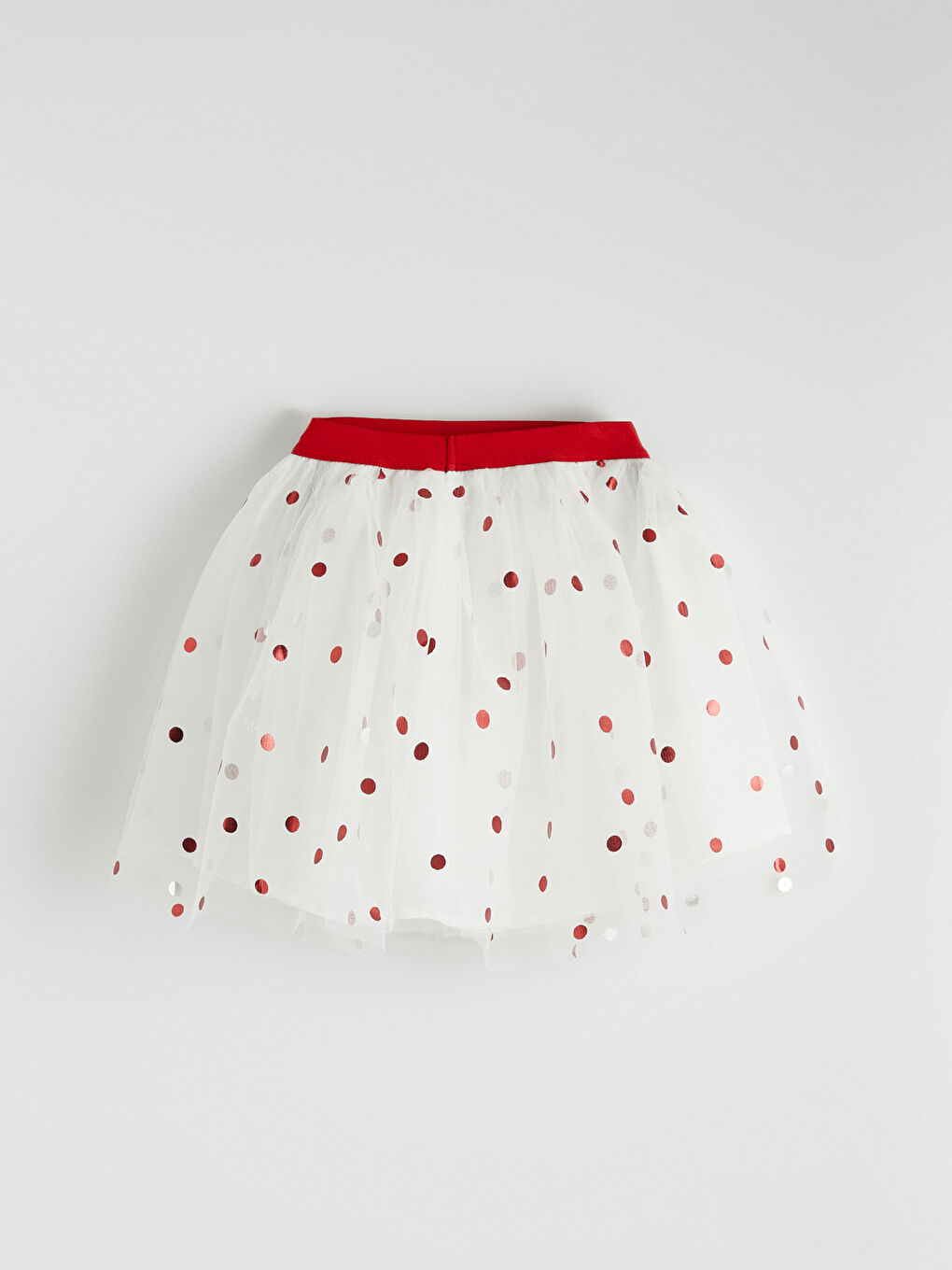 Ekru Kız Çocuk Puantiyeli Tütü Etek ve Külotlu Çorap-1