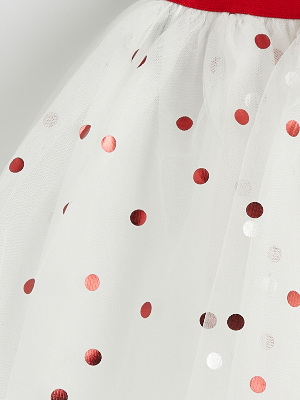 Ekru Kız Çocuk Puantiyeli Tütü Etek ve Külotlu Çorap-2