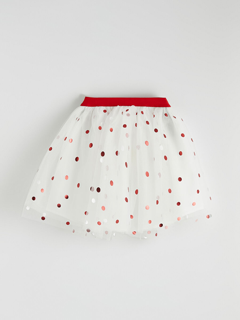 Ekru Kız Çocuk Puantiyeli Tütü Etek ve Külotlu Çorap-4