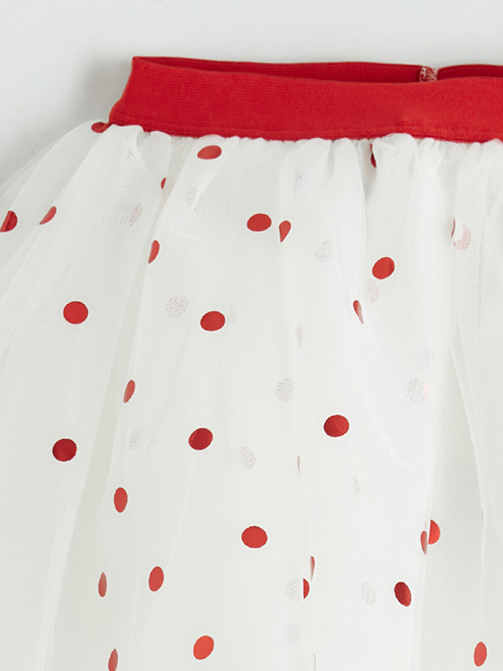 Ekru Kız Çocuk Puantiyeli Tütü Etek ve Külotlu Çorap-4