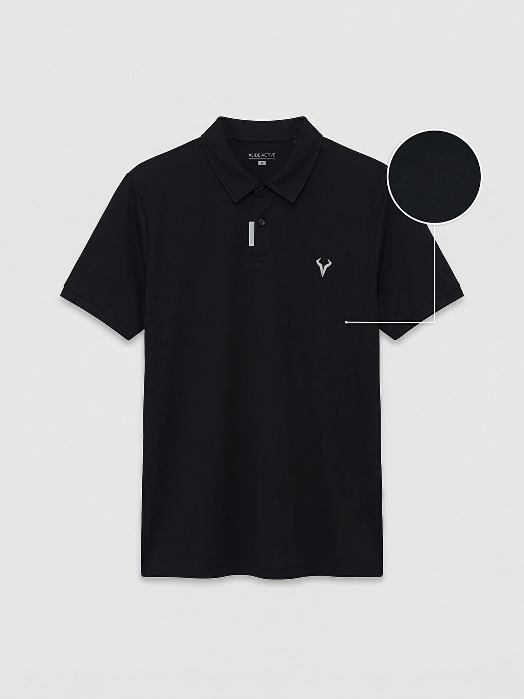 Siyah Polo Yaka Erkek Spor Tişört-4