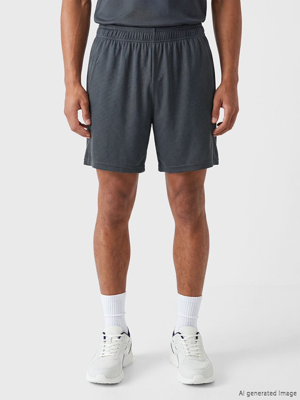 Gri Rahat Kalıp Erkek Spor Şort-1