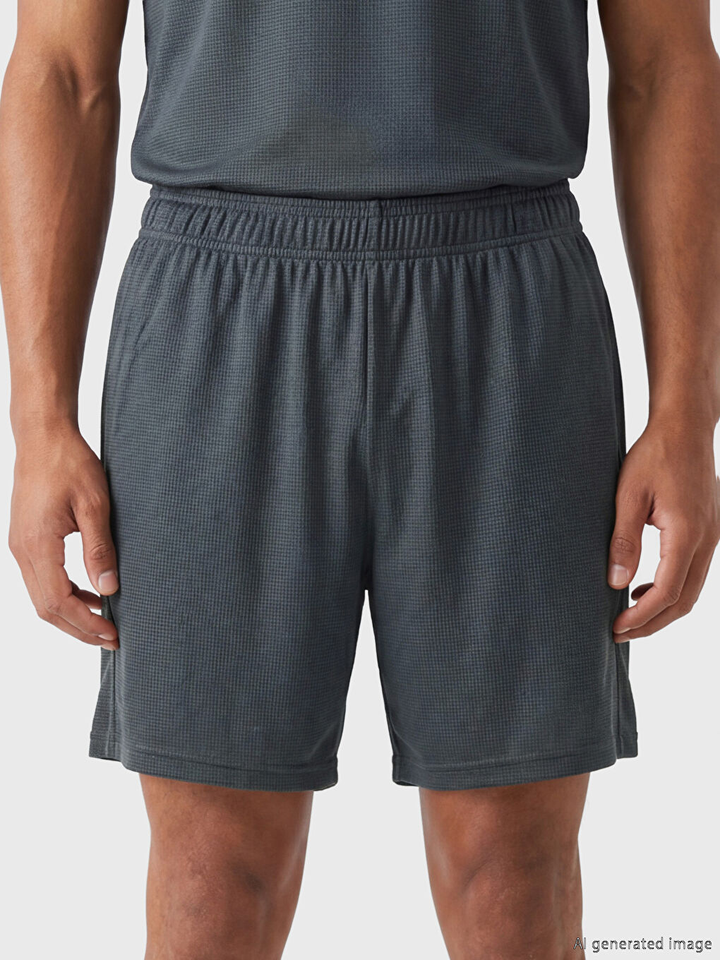 Gri Rahat Kalıp Erkek Spor Şort-2