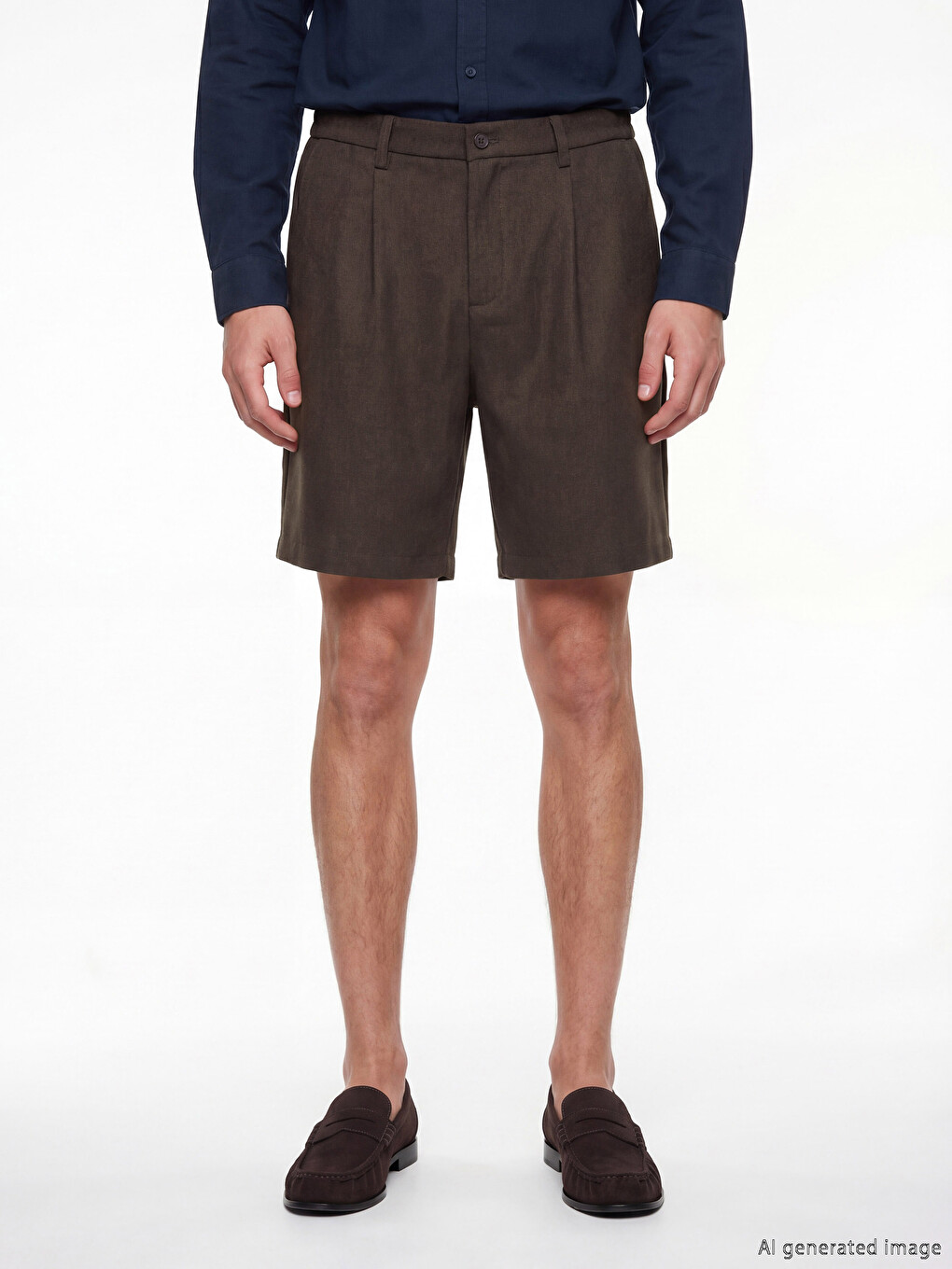 Relax Fit Linen Look Men's Shorts-1