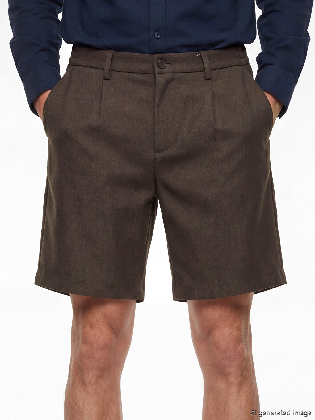 Relax Fit Linen Look Men's Shorts-2