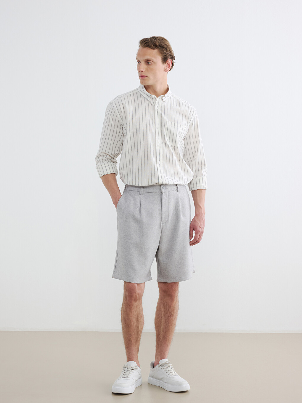 Relax Fit Linen Look Men's Shorts