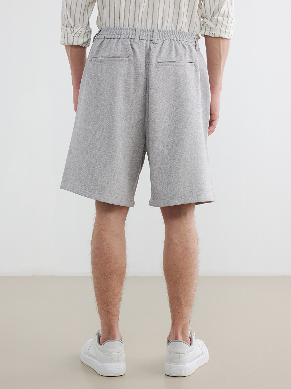 Relax Fit Linen Look Men's Shorts-3