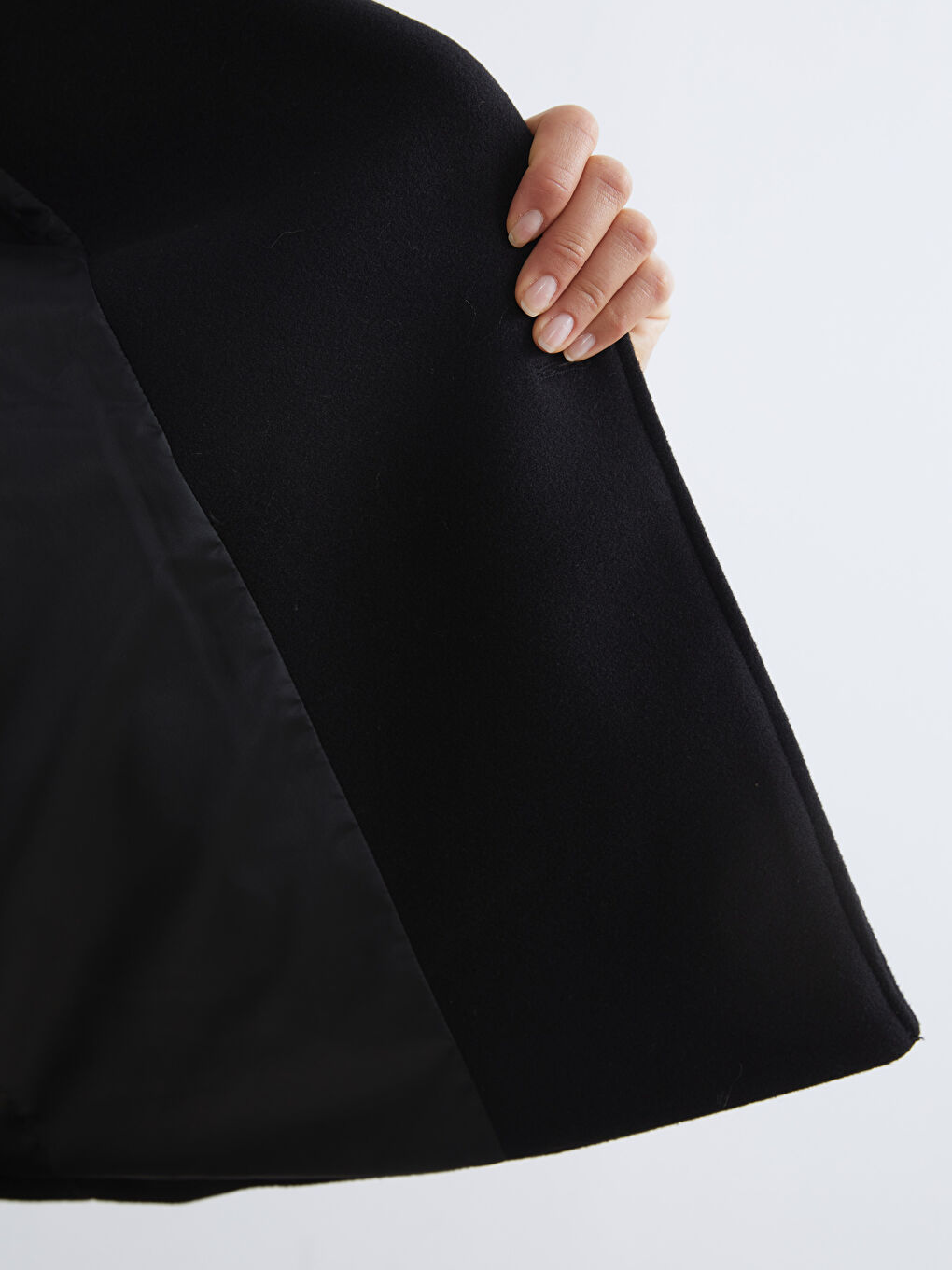 Double-Breasted Oversized Women's Wool Coat-3