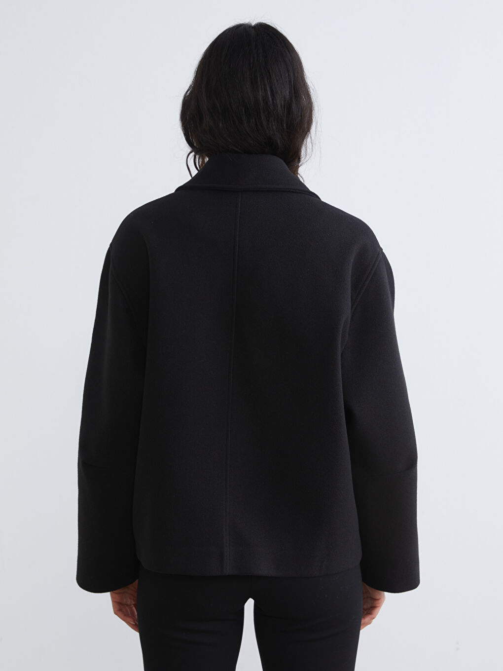 Double-Breasted Oversized Women's Wool Coat-4