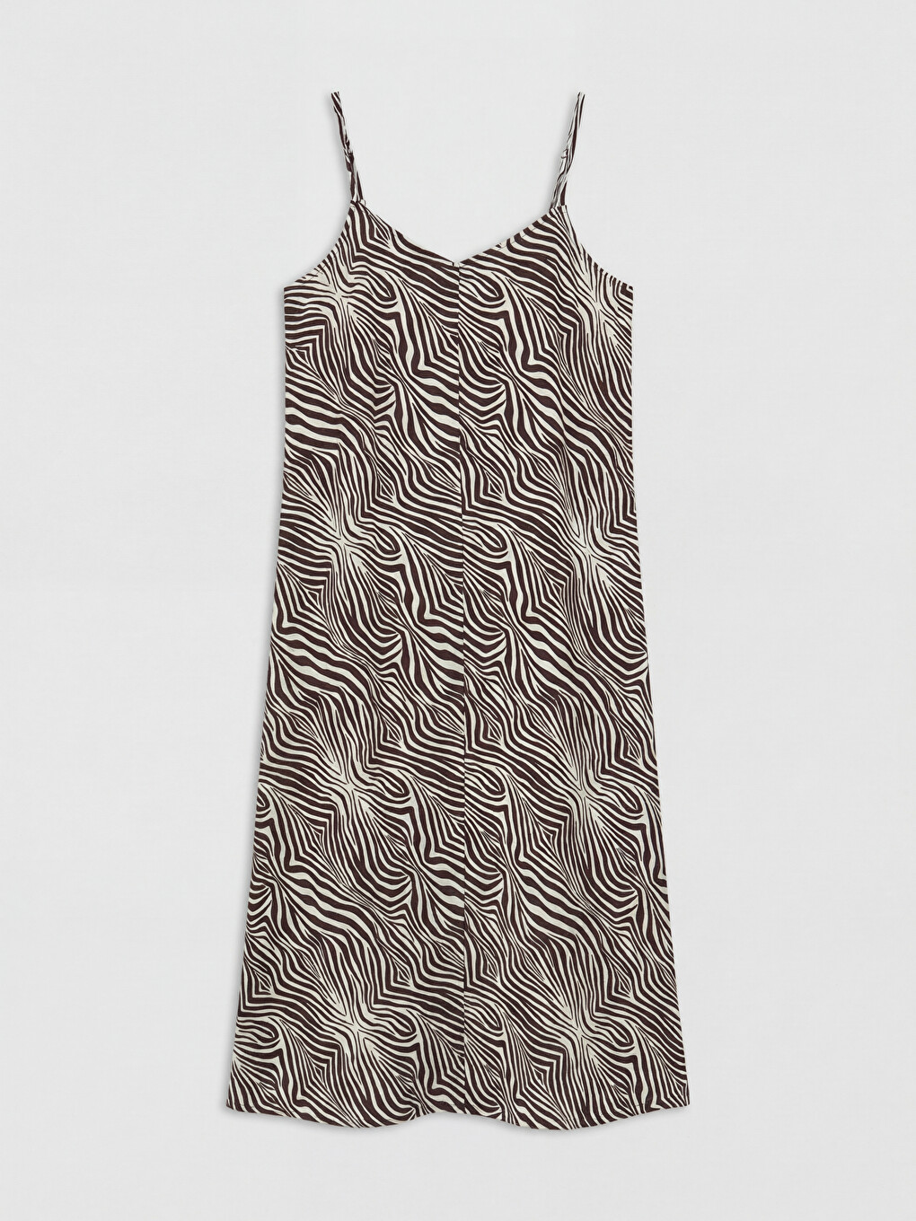 V Neck Zebra Patterned Strappy Dress-4