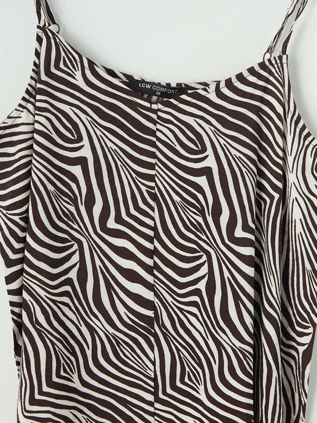 V Neck Zebra Patterned Strappy Dress-6