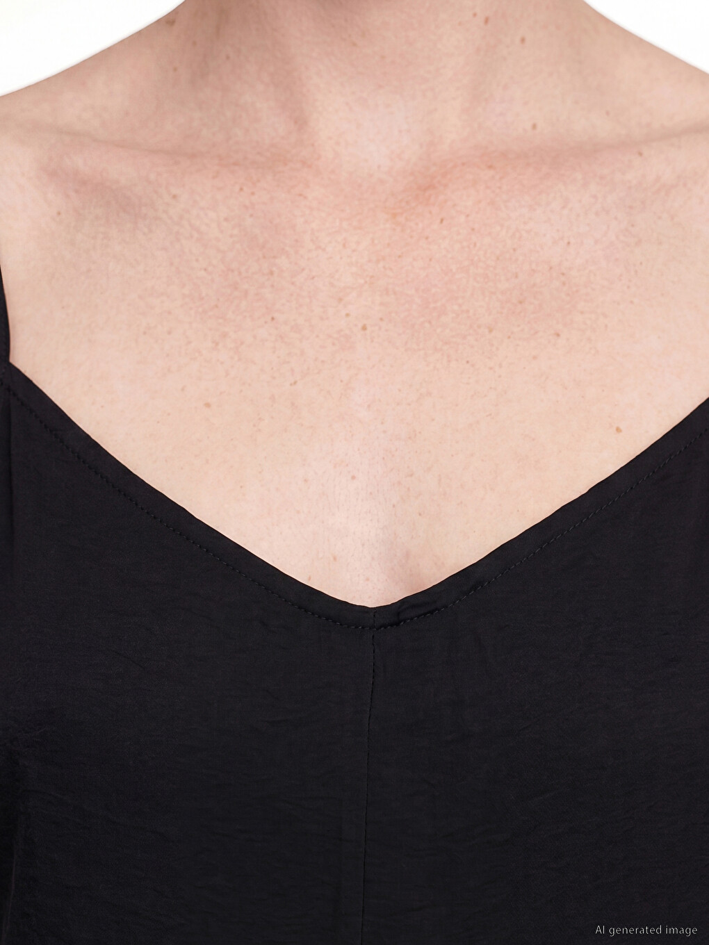V Neck Strappy A Form Dress-2