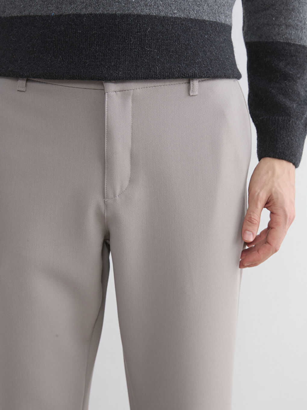 Kahverengi Standart Kalıp Erkek Pantolon-2