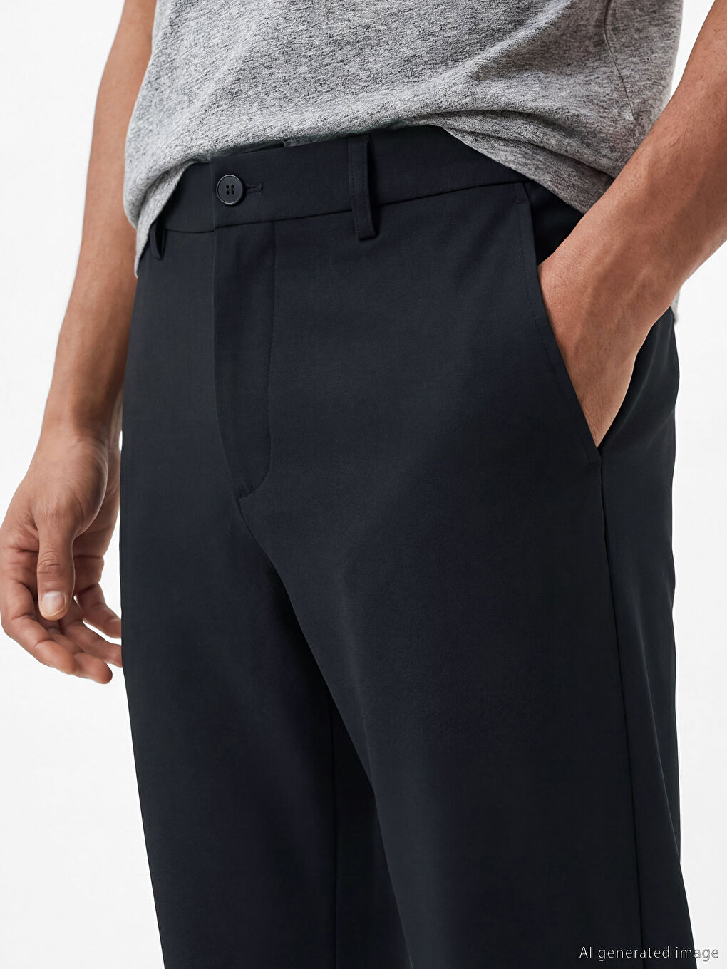 Lacivert Standart Kalıp Erkek Pantolon-1