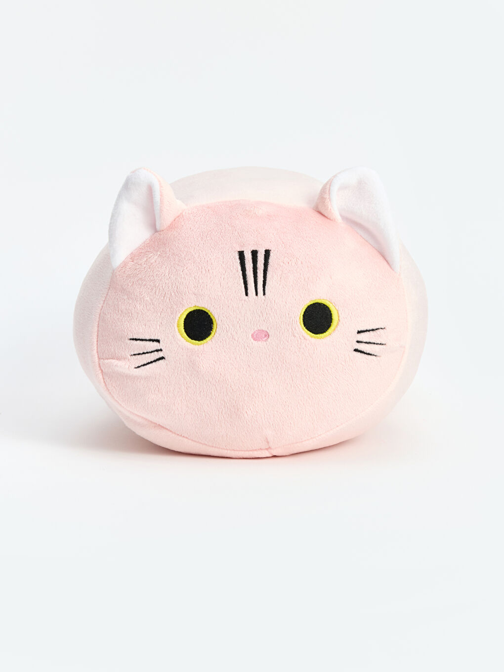 Pembe Kedi Figürlü Bebek Pelüş Kırlent