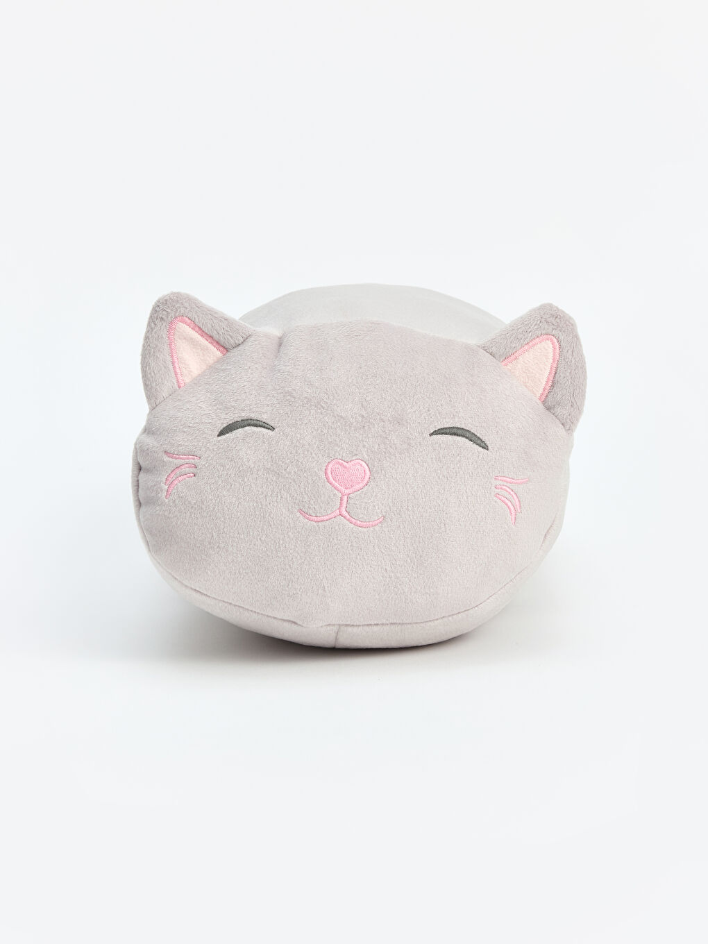 Gri Kedi Figürlü Bebek Pelüş Kırlent