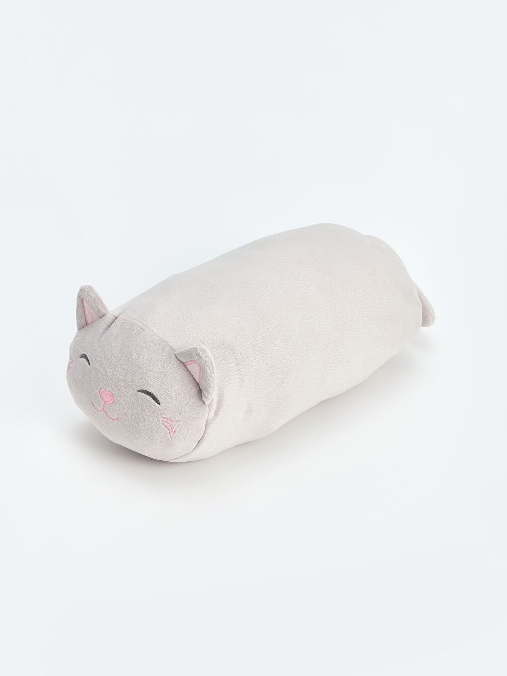 Gri Kedi Figürlü Bebek Pelüş Kırlent-1