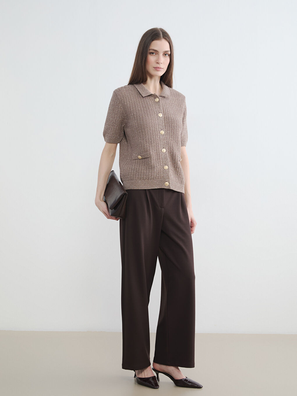 Cardigan BRUN Femme-1