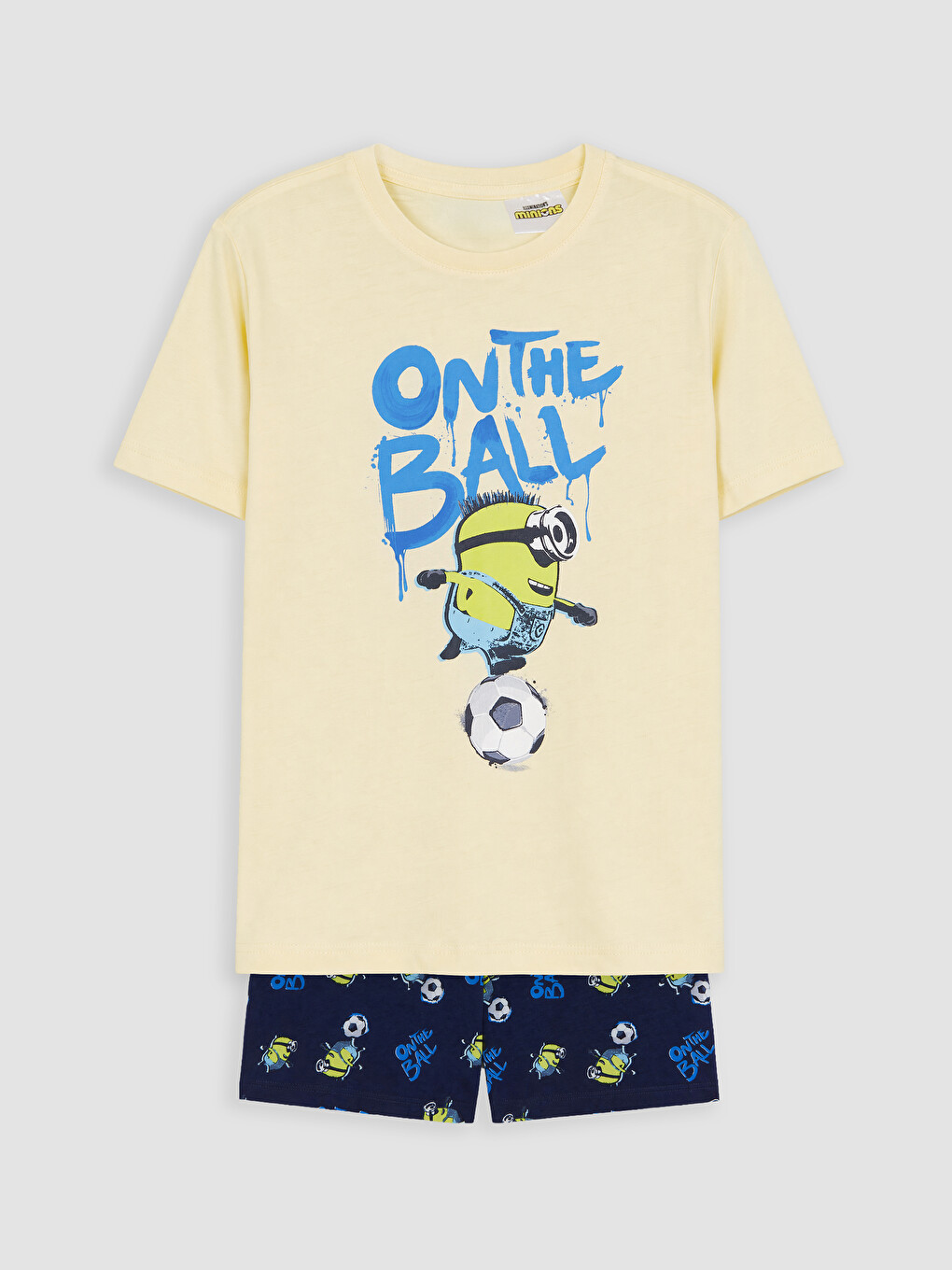 Sarı Minions Baskılı Erkek Çocuk Şortlu Pijama Takımı