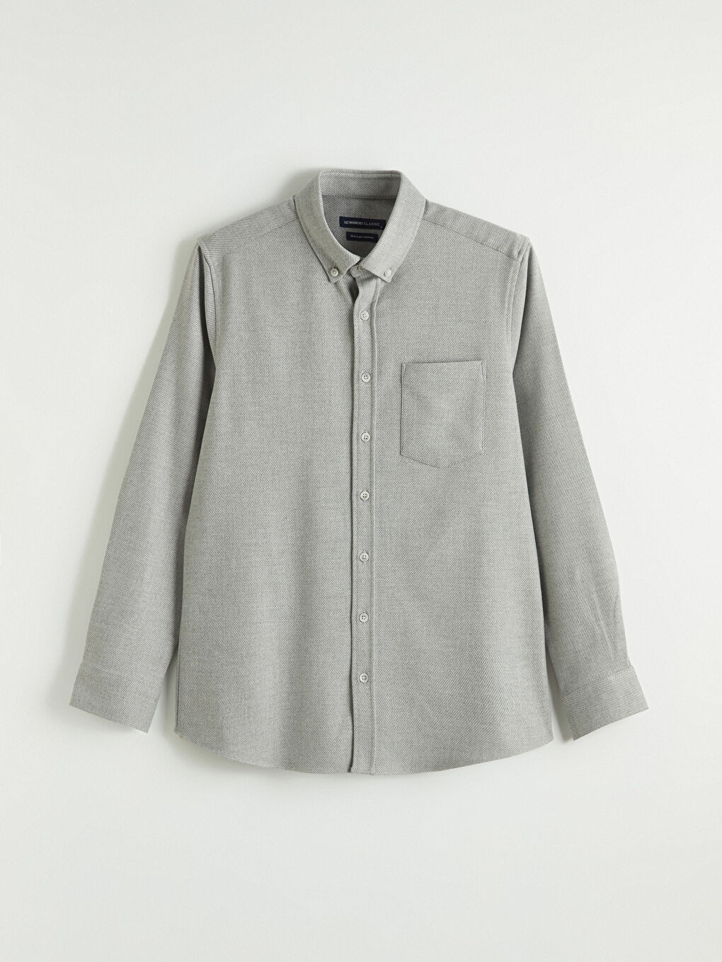 Gri Regular Fit Armürlü Erkek Gömlek-4