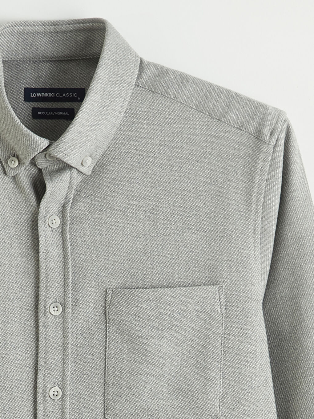 Gri Regular Fit Armürlü Erkek Gömlek-5