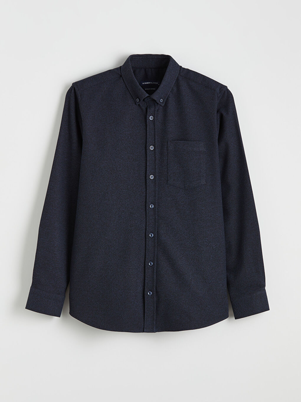 Lacivert Regular Fit Armürlü Erkek Gömlek