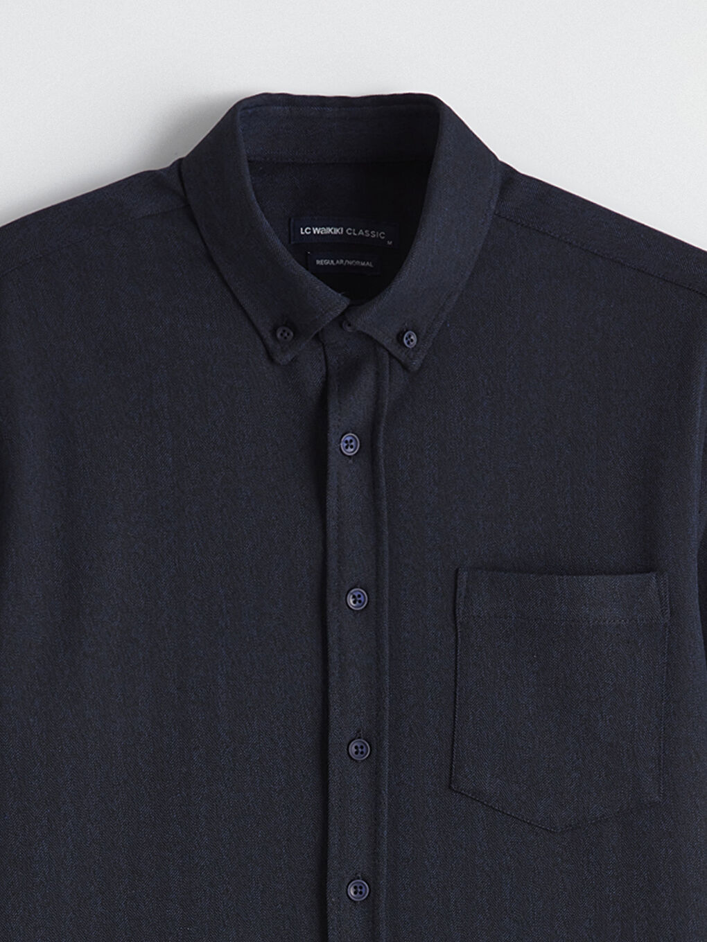 Lacivert Regular Fit Desenli Erkek Gömlek-1