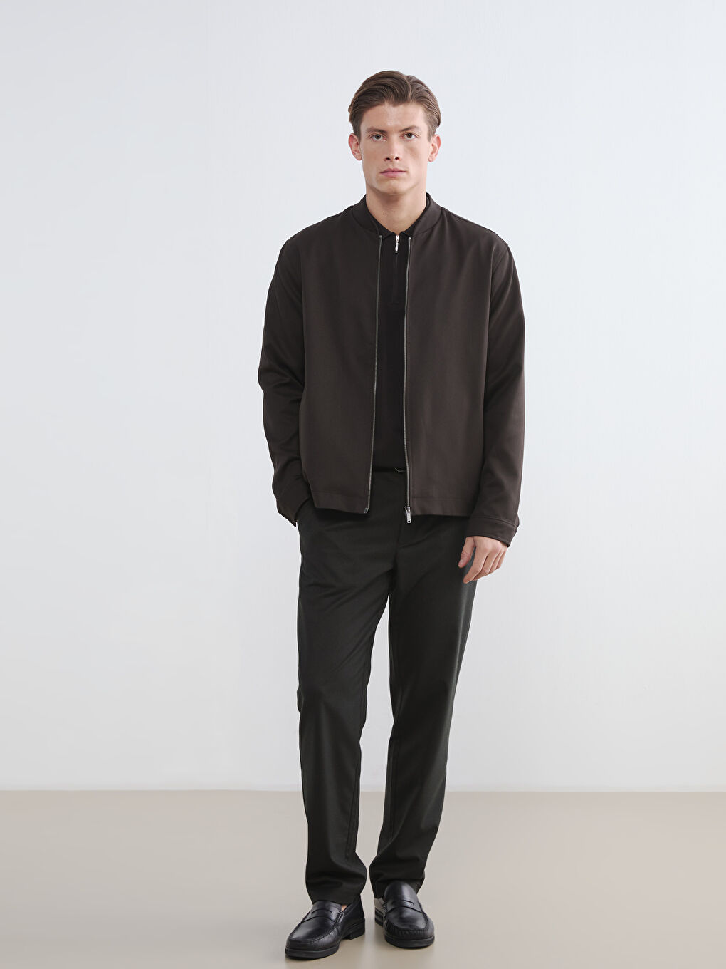 Kahverengi Standart Kalıp Erkek Ceket-1