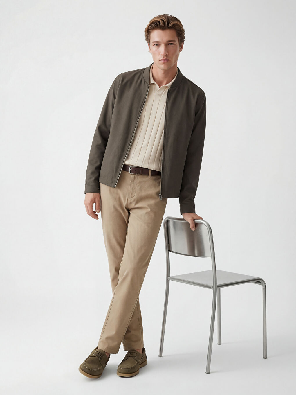 Haki Standart Kalıp Erkek Ceket