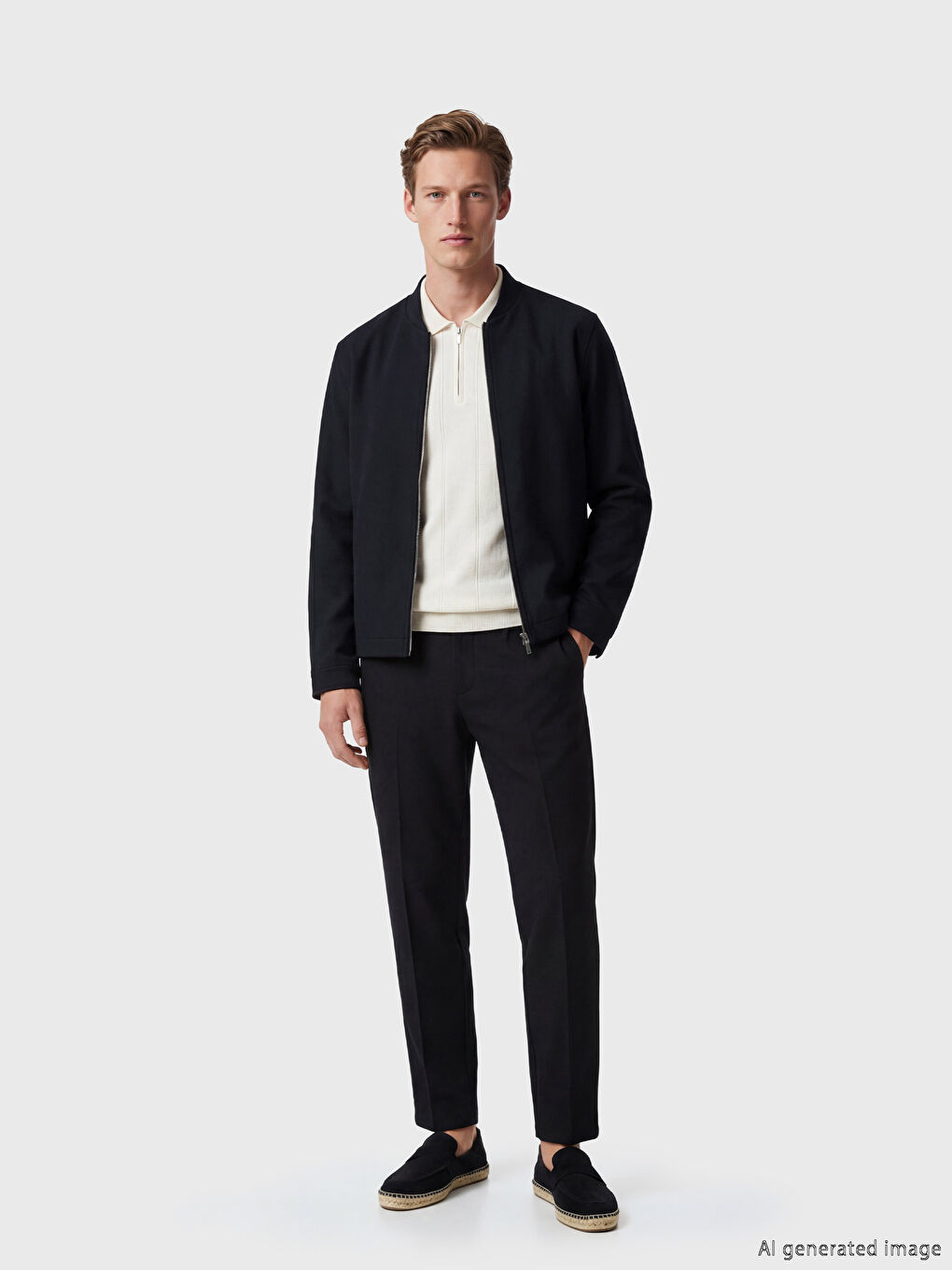 Lacivert Standart Kalıp Erkek Ceket-1