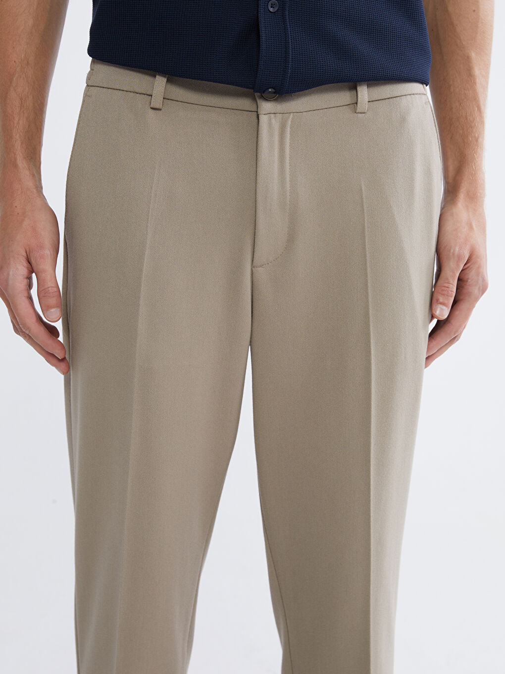 Kahverengi Standart Kalıp Armürlü Erkek Pantolon-2