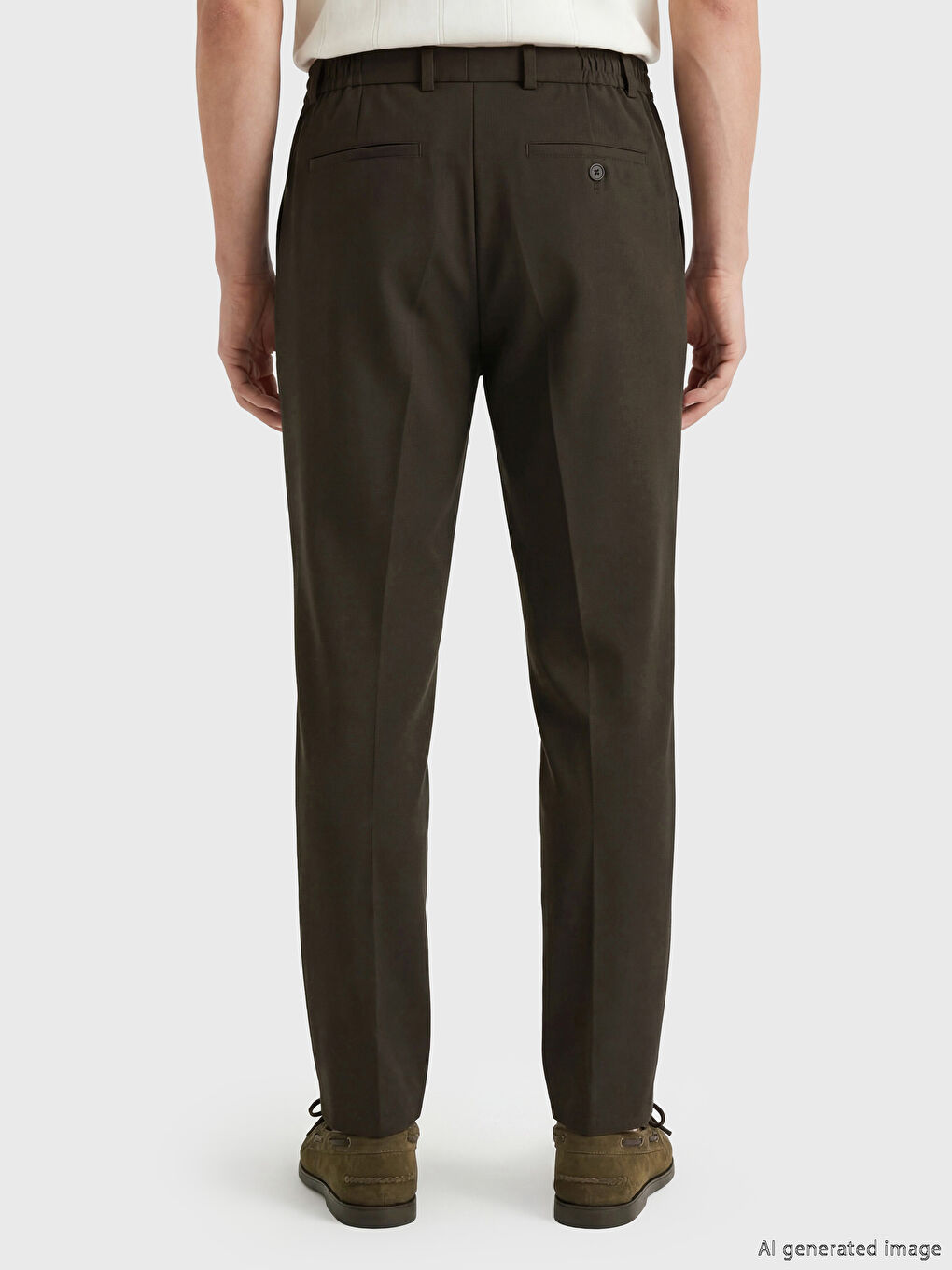 Kahverengi Standart Kalıp Armürlü Erkek Pantolon-4