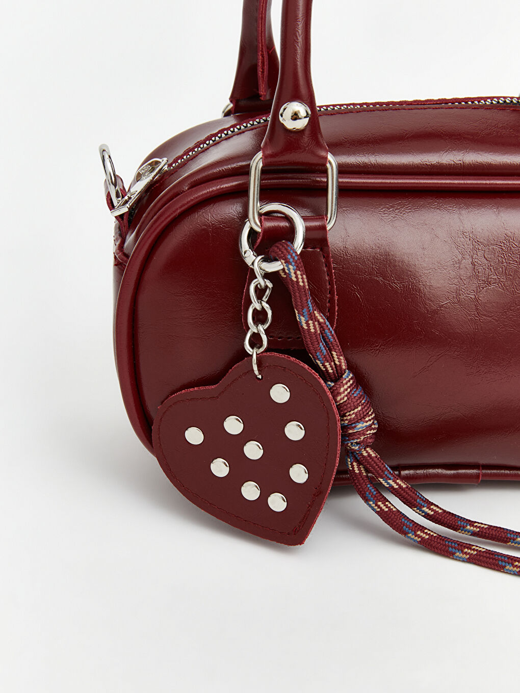 Bordo Deri Görünümlü Kadın Omuz Çantası-2