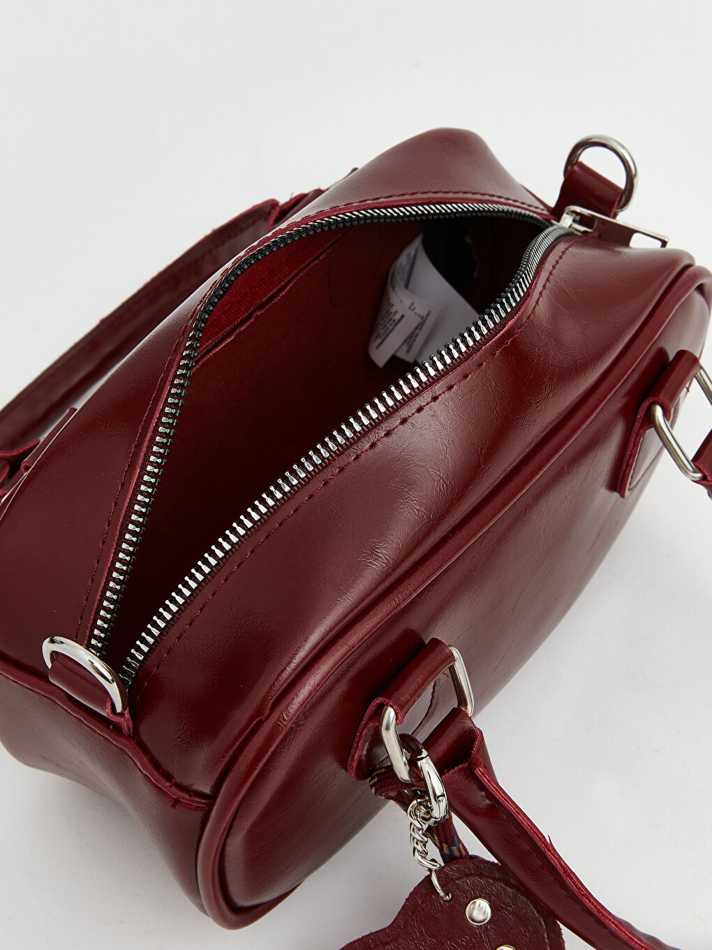 Bordo Deri Görünümlü Kadın Omuz Çantası-3