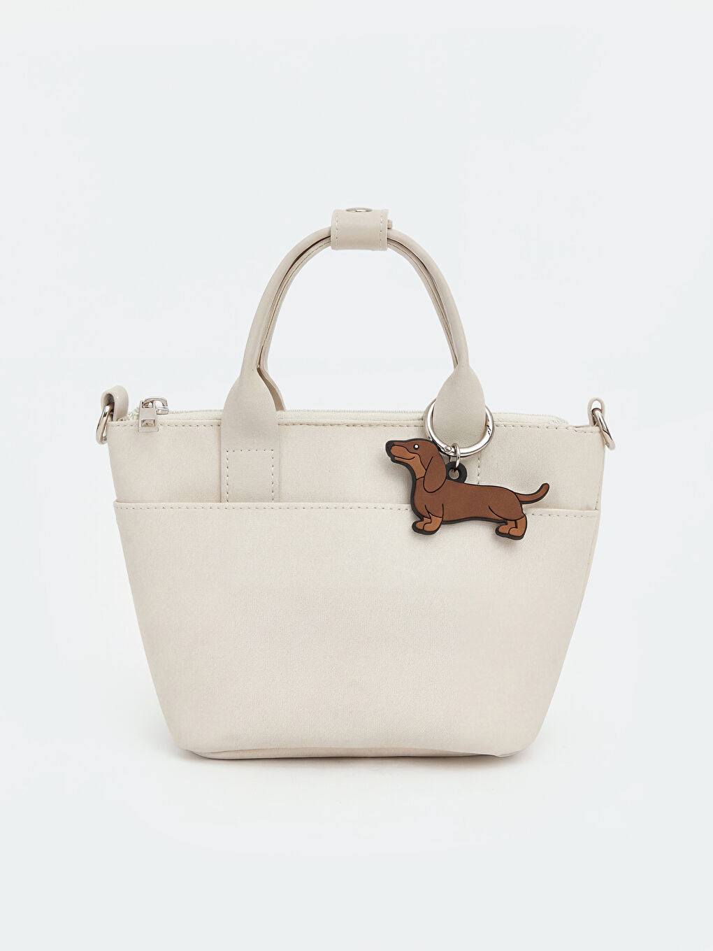 Ekru Aksesuarlı Kız Çocuk Omuz Çantası