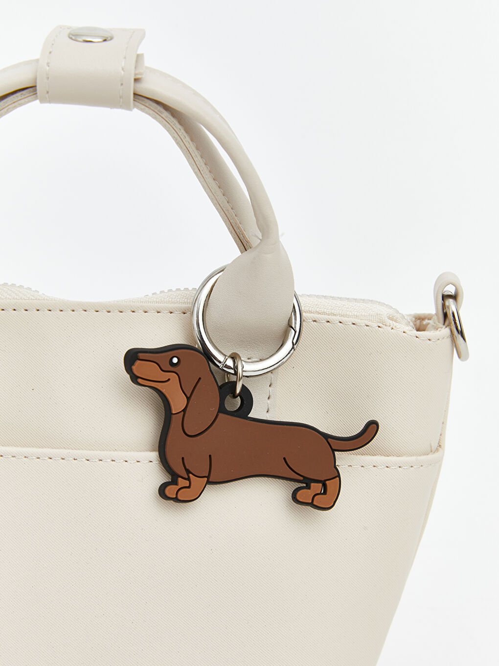 Ekru Aksesuarlı Kız Çocuk Omuz Çantası-2